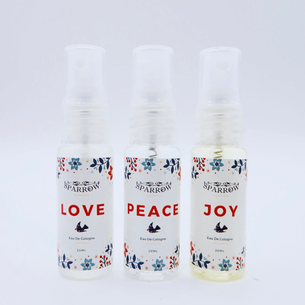 Love. Peace. Joy. Pocket Trio Eau De Cologne