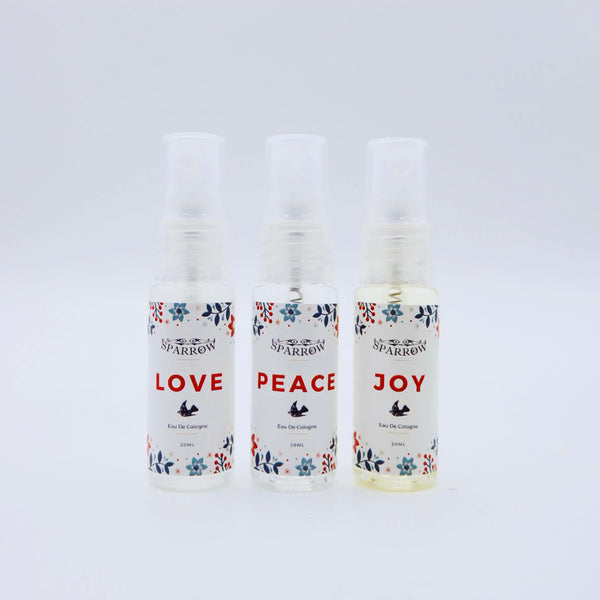 Love. Peace. Joy. Pocket Trio Eau De Cologne